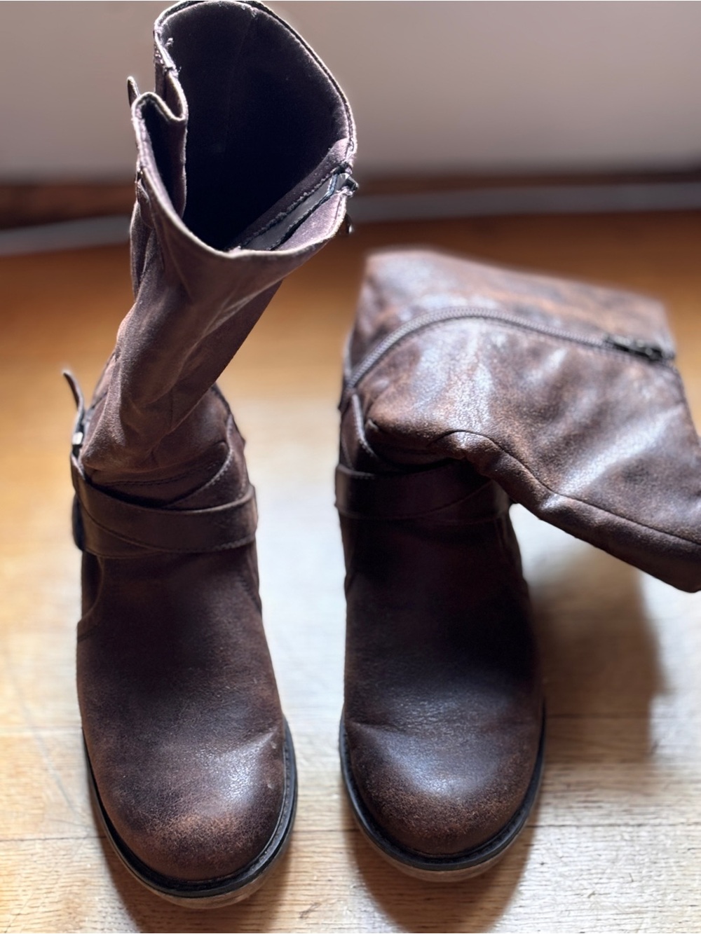 BareTraps Brown Ankle Boots with Strap Detail